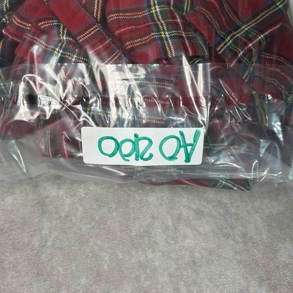 L.L.Bean Flannel Scotch Plaid Robe Vintage Mens Size L Red Cotton Lounge USA - Picture 5 of 5